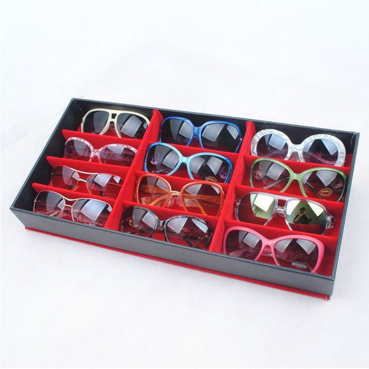 Organizador Premium para Gafas con Caja de Cuero PU y Vitrina de 12 Espacios - Image 9