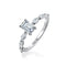 Light Luxury Ins All-match Plateado Ring Women's Wedding Ring Emerald diamond 50points 5