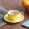Taza de Café con Plato de Porcelana Fina Estampada - Diseño Calabaza Creativo
