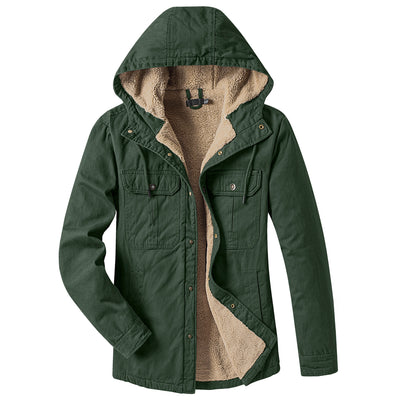 Chaqueta Acolchada con Forro Polar - Abrigo Casual con Capucha para Otoño e Invierno
