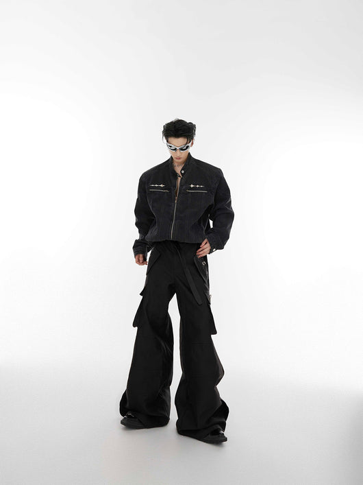 Chaqueta de Diseño Metalizado sin Cuello para Hombre - Image 6