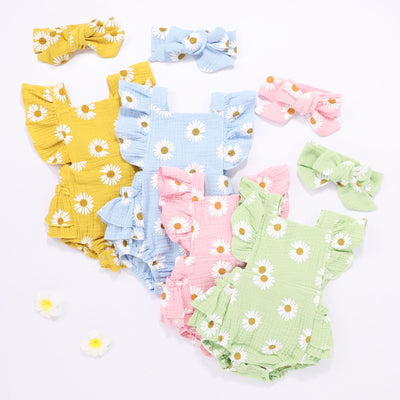 Body Floral Sweet Daisy con Mangas Volantes y Moño - Image 8