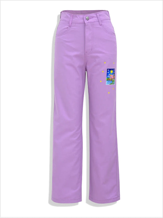 Jeans Morados Holgados de Cintura Media para Mujer - Image 12