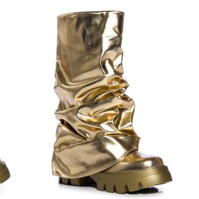 Botas Mujer de Caña Redonda con Base Reforzada y Pliegues - Image 4