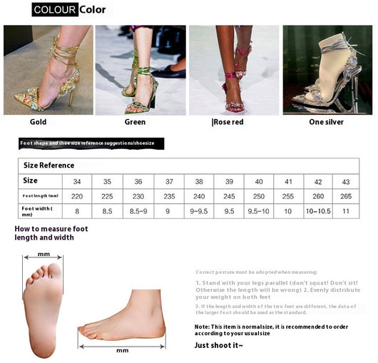 Zapatos de Tacón Alto Puntiagudo con Cristales para Eventos y Pasarela - Image 10