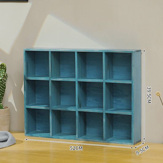Gabinete Retro de Madera Maciza con 12 Compartimentos para Tazas - Image 7