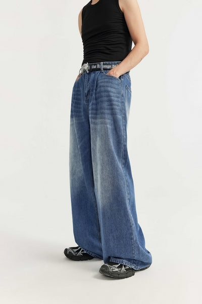 Pantalones Vaqueros Rectos Talla Alta para Hombre - Corte Ancho Lavado - Image 24