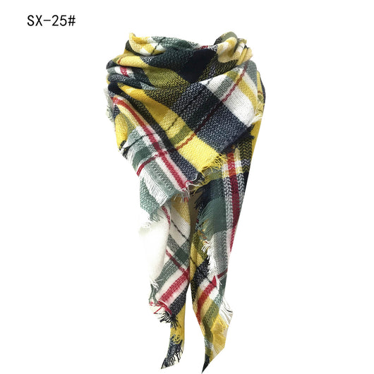 Pañuelo Cuadrado Tartán Multicolor Efecto Cachemira - Image 31
