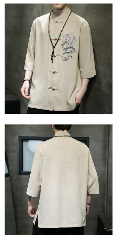 Camisa Hanfu Oversized de Seda Helada con Botones de Rana - Estilo Tradicional Moderno - Image 11