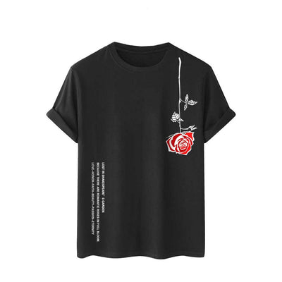 Camiseta Estampado Rosa 3D de Manga Corta para Hombre - Image 2