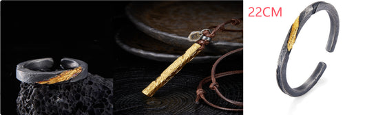 Pulsera Plata Pura para Hombre Personalizada Estilo Retro con Baño de Oro 24K - Image 13