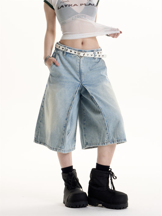 Jeans Cropped Lavados Estilo Hot Girl Retro Americano - Image 8