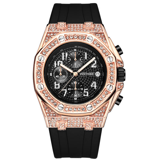 Reloj Cronógrafo de Lujo con Diamantes y Esfera Grande - Image 7