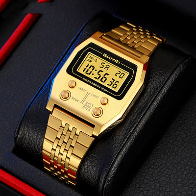 Reloj Digital Minimalista Retro Resistente al Agua para Hombre