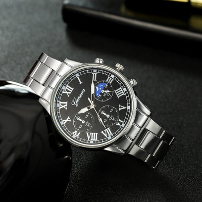 Conjunto de 4 Piezas: Reloj Collar, Pulsera y Anillo de Cuarzo para Hombre - Image 9