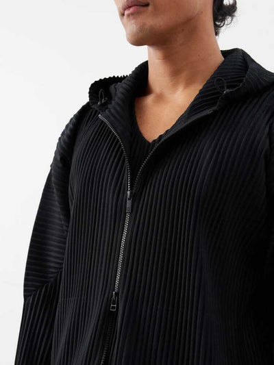 Suéter Hoodie Hombre con Cierre Doble y Pliegues Tridimensionales - Image 3