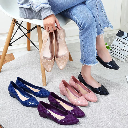 Zapatos de Punta Fina Estilo Coreano Gelatina Casual - Image 11