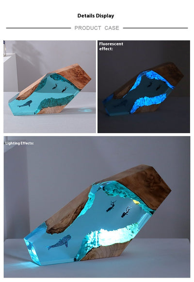 Lámpara Nocturna Decorativa de Madera - Buzo y Navio Hundido - Image 18