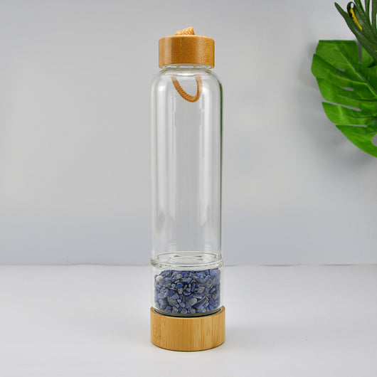 Vaso Térmico de Cristal con Tapa de Bambú y Piedras de Poder - Doble Capacidad - Image 9