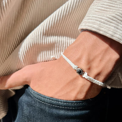 Pulsera de Proyección de Foto Personalizada Tejida a Mano - Joya Romántica para Parejas - Image 5