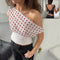 Blusa Crop Top Chiffon con Lunares y Espalda Descubierta - Top Casual Verano