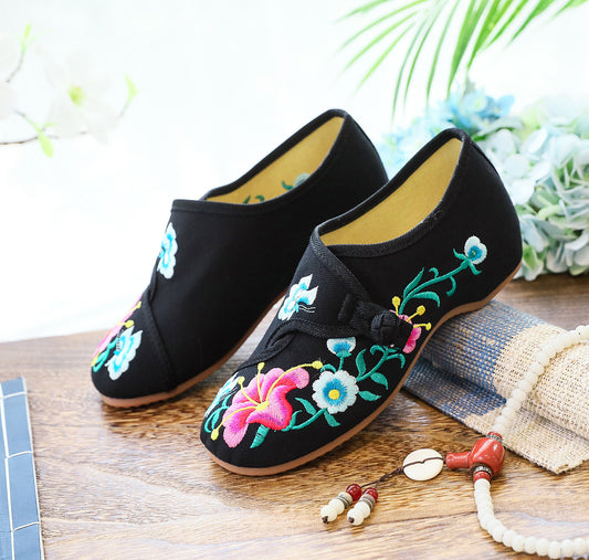 Zapatillas Deportivas Mujer Primavera Otoño con Bordado Floral Petunia