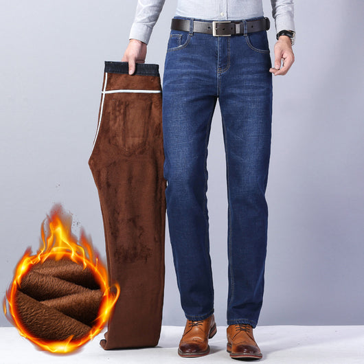 Pantalones Cálidos Holgados de Talle Medio para Hombre - Forro Polar Invierno