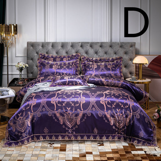 Conjunto de Cama Jacquard de Algodón con Encaje - 4 Piezas - Image 17