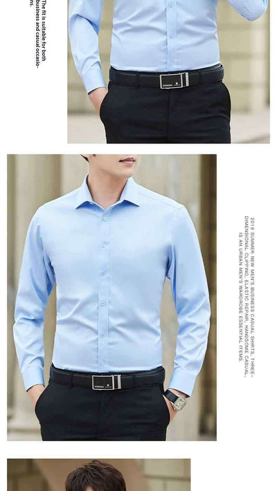 Camisa Blanca de Manga Larga Estilo Coreano para Hombre - Image 12