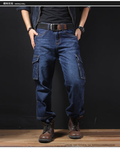 Pantalones Cargo Rectos Holgados Talla Grande para Hombre - Image 13