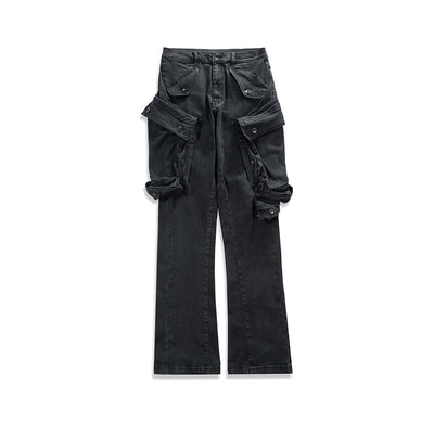 Pantalones Harem Cargo Desgastados con Múltiples Bolsillos para Hombre - Image 3