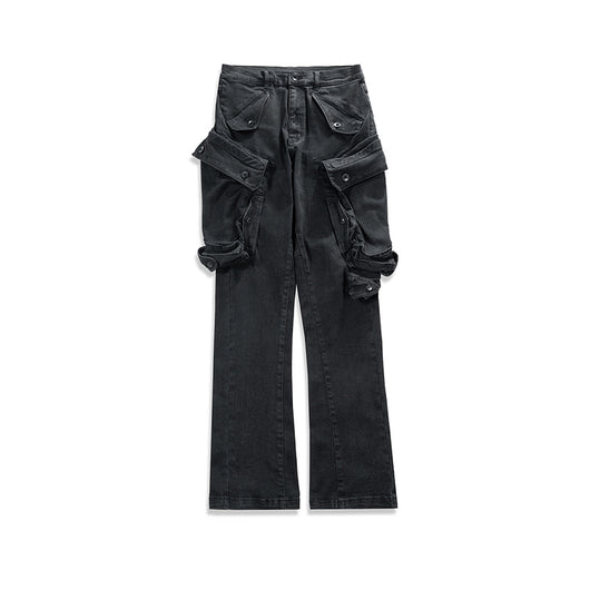 Pantalones Harem Cargo Desgastados con Múltiples Bolsillos para Hombre - Image 3