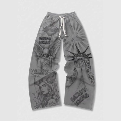 Pantalones Casuales Holgados para Hombre con Estampado Retro - Image 2