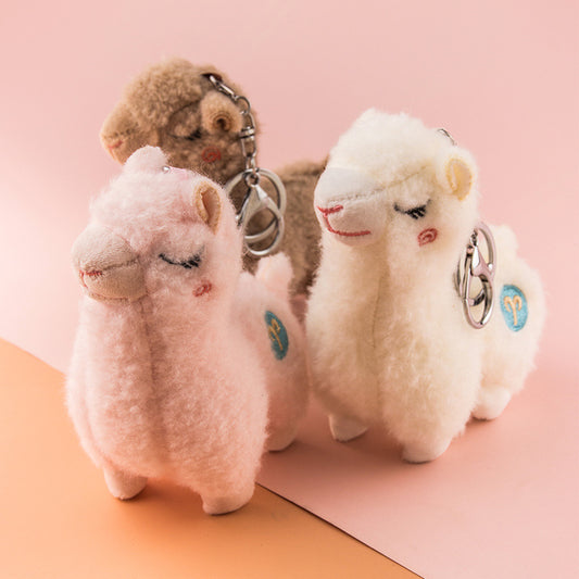 Llavero Peluche Alpaca Adorable - Doll Caballo de Barro Miniatura