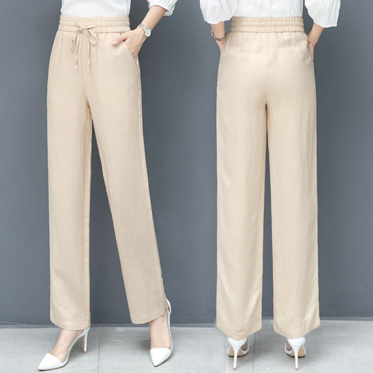 Pantalones Lyocell de Pierna Ancha Cintura Alta para Mujer - Image 7
