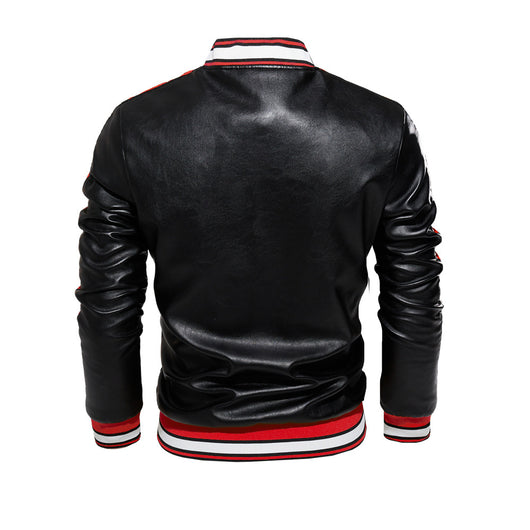 Chaqueta de Cuero PU Estilo Motociclista Británico para Hombre - Image 9
