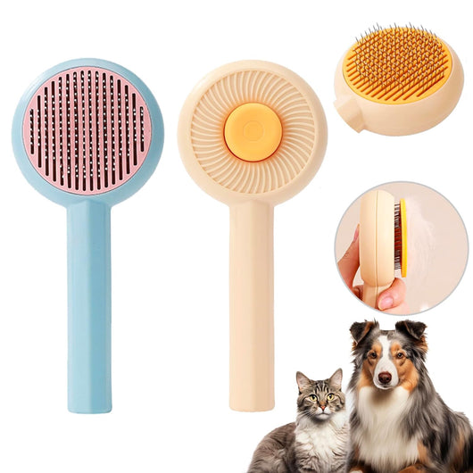 Cepillo Deslanador para Gatos y Perros con Botón Autolimpiable