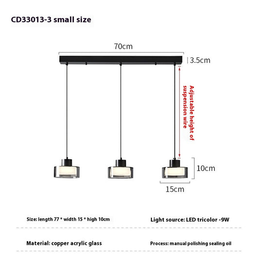 Lámpara de Techo Dormitorio Cobre Moderno Minimalista con Cristal - Image 8