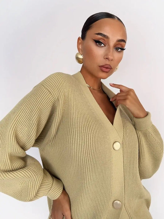 Cardigan Tejido Suelto Cuello V - Diseño Versátil para Otoño - Image 36