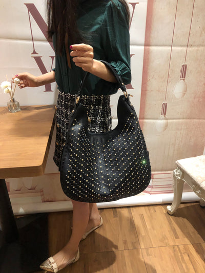 Bolso Bandolera Único Hombro con Diamantes para Mujer