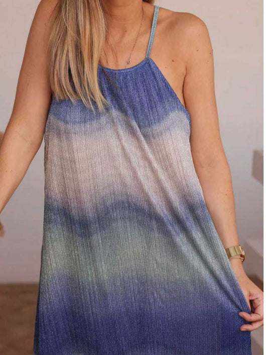 Vestido Bohemio Strapless Degradado Tie-Dye para Playa y Vacaciones - Image 16