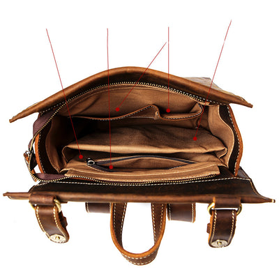 Mochila Escolar de Cuero Premium - Bolso Profesional de Primera Capa - Image 8