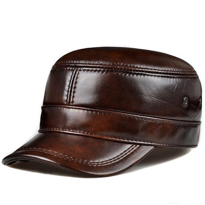 Gorro de Cuero para Hombre con Protección de Orejas y Visera Plana - Image 5