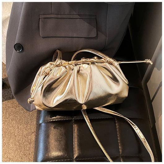 Bolso de Hombro Plateado con Textura Avanzada Estilo Dumpling - Image 19