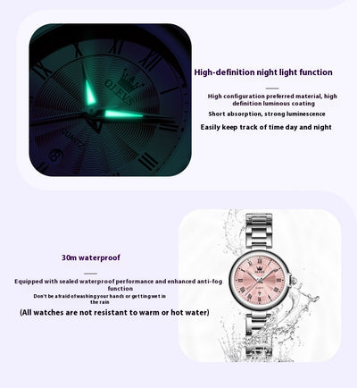 Reloj Mujer Calendario Luminoso Resistente al Agua con Cuarzo - Image 15