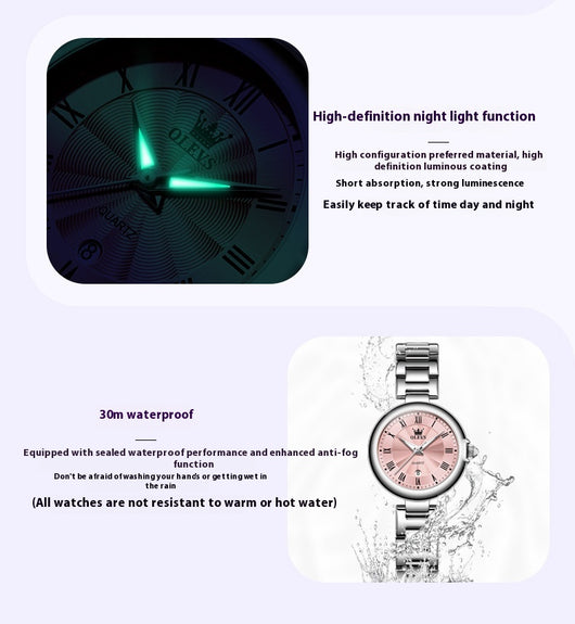 Reloj Mujer Calendario Luminoso Resistente al Agua con Cuarzo - Image 15