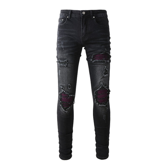 Jeans Slim Ajustados con Roturas y Stretch