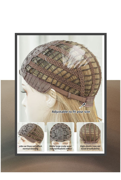 Peluca Larga Degradado Dorado Fibra Sintética Premium Cabello Liso Natural - Image 15