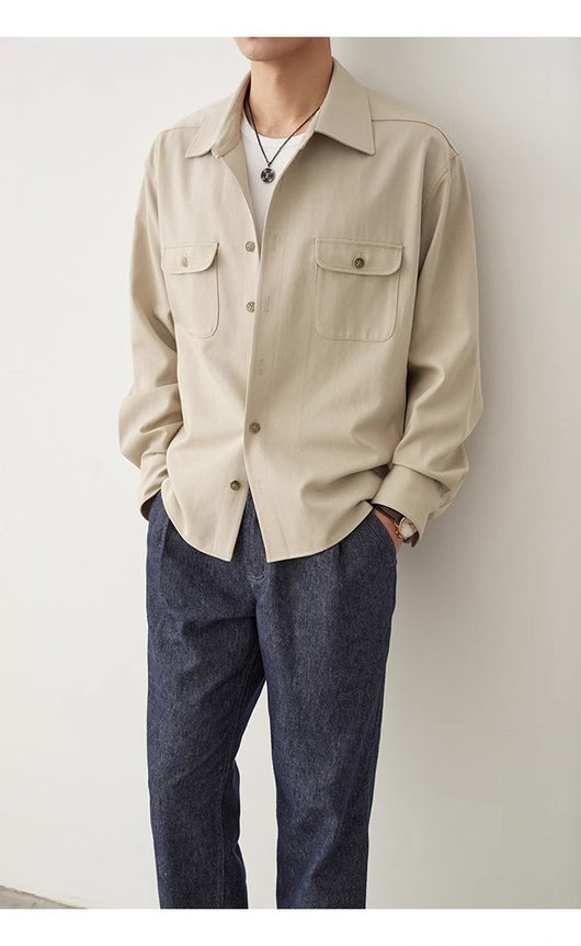 Camisa de Algodón con Solapa Clásica Perfil Simple - Image 25