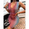 Vestido de Moda con Degradado a Rayas para Mujer